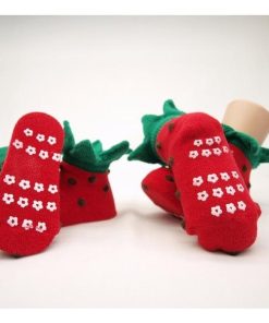 靴下 ベビー  かわいい ソックス イチゴ 新生児 サイズ展開SS/SM/S/LL ギフト プレゼント 滑り止め 女の子 赤ちゃん 出産祝 送料無料 日本製 3D socks mintbaby