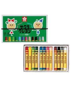 サクラクレパス メール便可 クレヨン 太巻き 16色セット LY16R ゴムひも付き