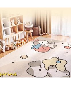 キッズマット ラグ 子供 カーペット プレイマット ラグマット 子供部屋 可愛い柄 センターマット 厚い 床保護 防虫 防カビ 遮音 防滑