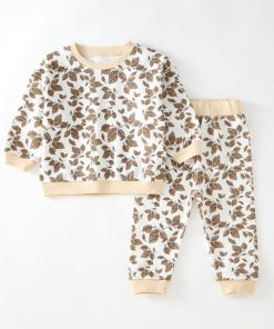 パジャマ キッズ 長袖 ベビー 送料無料 花柄 ボタニカル柄 セットアップ 上下セット コットン 可愛い 綿 ルームウェア 部屋着 73 80 90