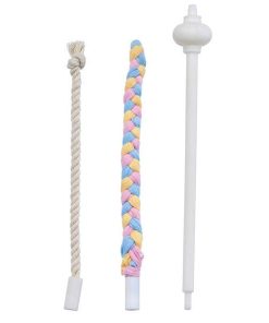 （まとめ） ゴーゴーくるくるわんわん 交換用ロープ 各1個 〔×2セット〕 犬用玩具
